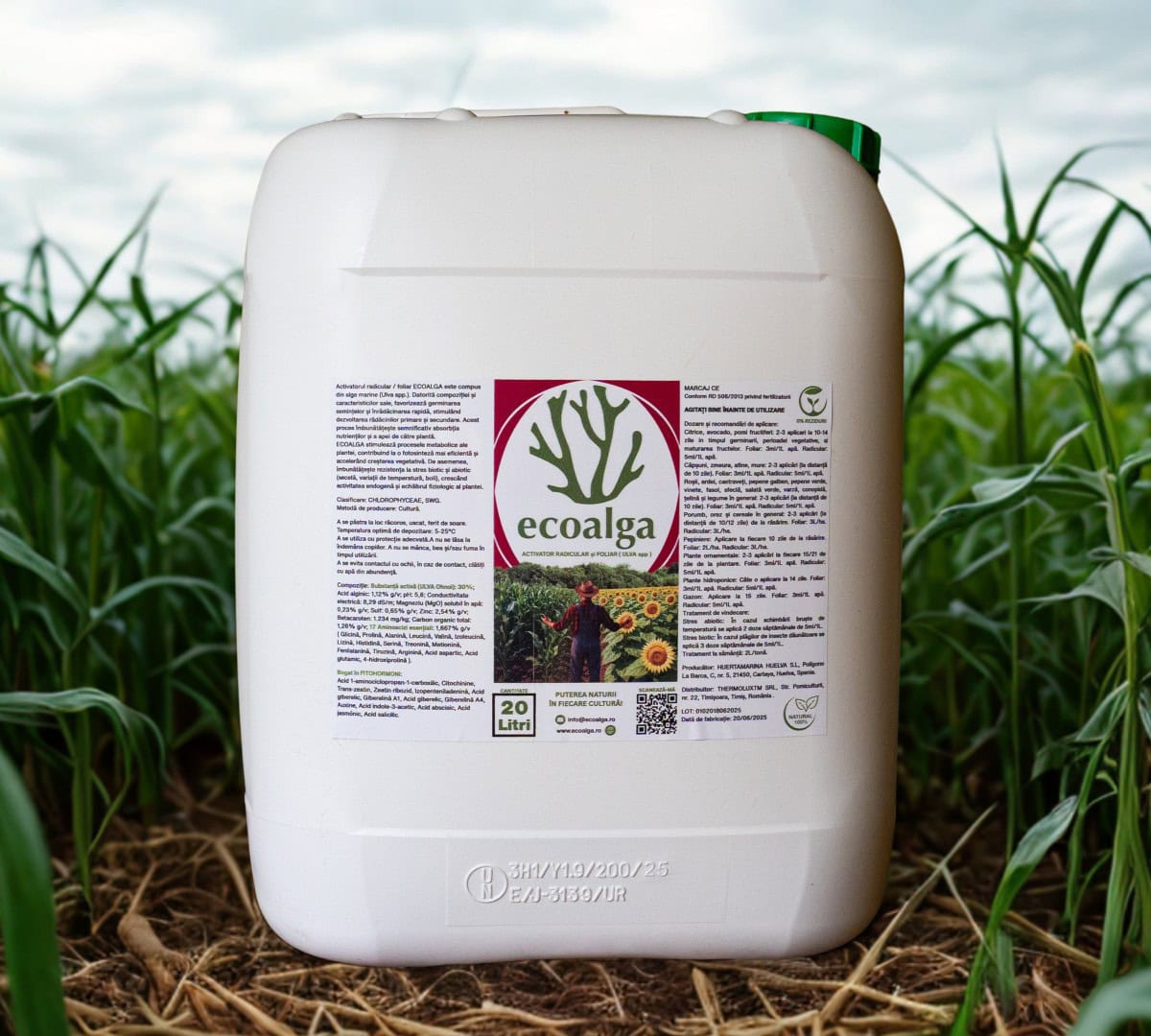 Recipient Ecoalga îngrășământ lichid 20 litri în câmp